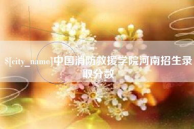 安丘中国消防救援学院河南招生录取分数