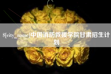 安丘中国消防救援学院甘肃招生计划