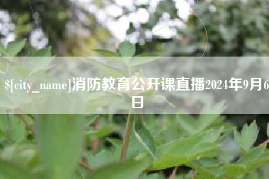 安丘消防教育公开课直播2024年9月6日