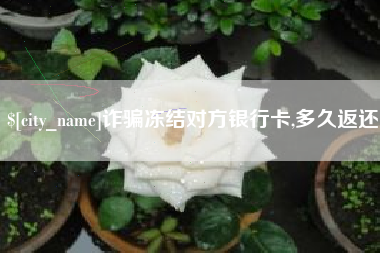 安丘诈骗冻结对方银行卡,多久返还