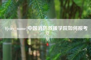 安丘中国消防救援学院如何报考