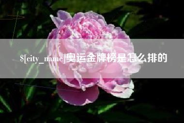 安丘奥运金牌榜是怎么排的