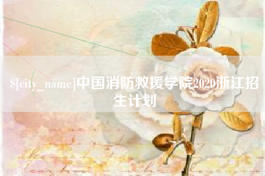 安丘中国消防救援学院2020浙江招生计划