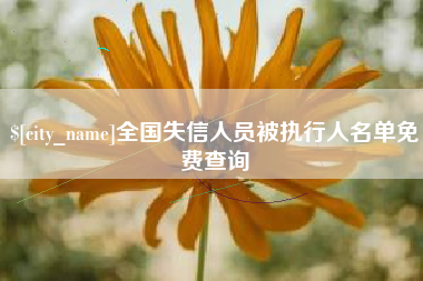 安丘全国失信人员被执行人名单免费查询