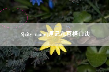安丘速记九宫格口诀