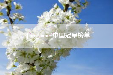 安丘中国冠军榜单