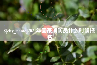 安丘2021年国家消防员什么时候报名