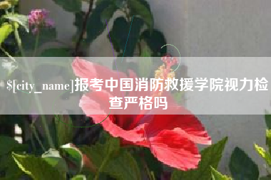 安丘报考中国消防救援学院视力检查严格吗